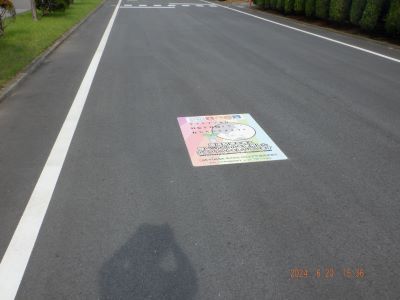 写真：環境に配慮した敷地内道路の舗装(群馬事業所)