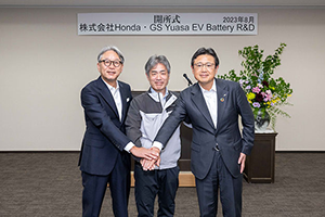 本田技研工業(株)と合弁でEV用を中心としたリチウムイオン電池の研究開発を行う(株)Honda・GS Yuasa EV Battery R&Dを設立
